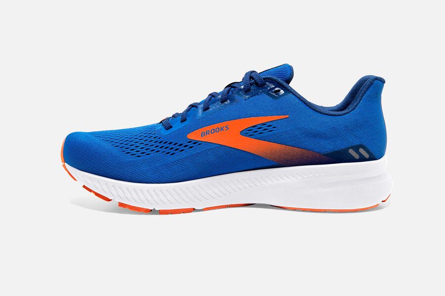 Brooks Israel Launch 8 Road Running Shoes Mens - Blue/Orange - GTA-426053